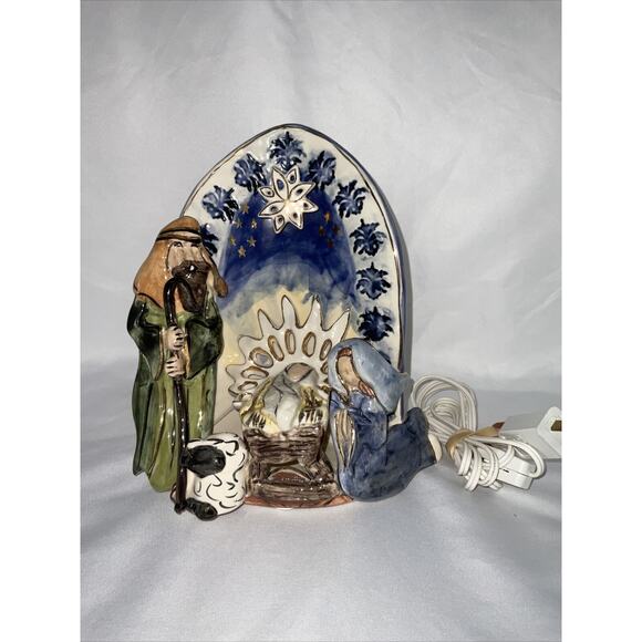 Blue Sky Clayworks Heather Goldminc Traditional Nativity Light Up Figural Scene - Picture 1 of 4